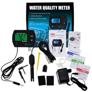 2-in-1 Combo pH & Temperature Meter Water Quality Tester Replaceable BNC pH Electrode for Aquariums Hydroponics Tanks Aquaculture Laboratory