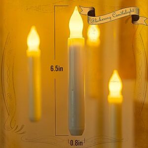 Homemory Hanging Floating Candles, NO Remote, 6.5 Inches Battery Operated Candlesticks, Flickering Flameless Taper Candles, 12 Pcs Dripless LED Handheld Candles Lights for Church Wedding Halloween