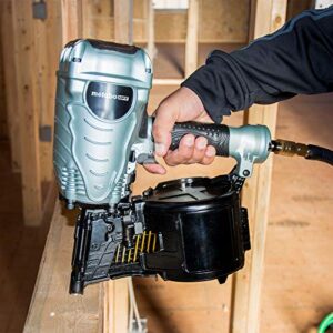 Metabo HPT Coil Framing Nailer | Pneumatic, 1-3/4-Inch up to 3-1/2-Inch | Wire Collated Coil Framing Nails | Tool-less Depth Adjustment | 5-Year Warranty | NV90AG(S)