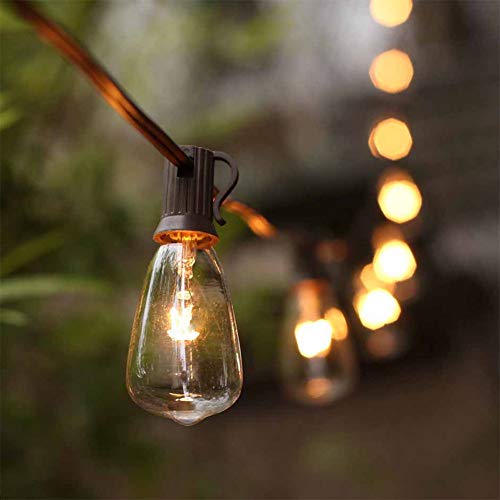 ZHONGXIN Solar String Lights Outdoor, Patio Lights String Waterproof with 10 Classic ST38 LED Edison Bulbs, Perfect for Garden, Backyard, Pergola, Party, Cafe, Bistro, Wedding, Camping Décoration