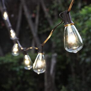 ZHONGXIN Solar String Lights Outdoor, Patio Lights String Waterproof with 10 Classic ST38 LED Edison Bulbs, Perfect for Garden, Backyard, Pergola, Party, Cafe, Bistro, Wedding, Camping Décoration