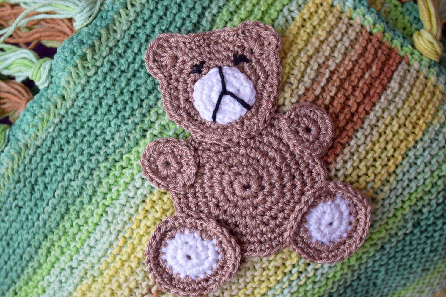 Teddy Bear Crochet Applique Woodland Animals Sewing Accessory Kids Craft Animal Appliques Motif Embellishments Baby Kids Children Party Decorations Embellishments Nursery Decor Supplies