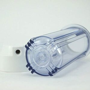 White or Clear Filter Housing Sump for Reverse Osmosis Water Filter Systems 10" RO Canister 1/4" (Clear)