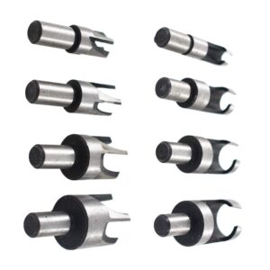 8Pcs Wood Plug Cutter Drills Bit Set (5/8", 1/2", 3/8", 1/4") Straight and Tapered Taper, Carbon Steel Woodworking Cutting Tool