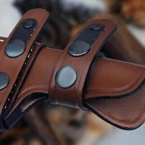 Ottoza Handmade XL Leather Knife Sheath RIGHT HAND Tracker Knife Sheath - Bushcraft Knife Sheath - Hunting Knife Sheath - Survival Knife Sheath Horizontal Carry Dark Brown TOP GRAIN LEATHER No:124