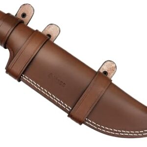 Ottoza Handmade XL Leather Knife Sheath RIGHT HAND Tracker Knife Sheath - Bushcraft Knife Sheath - Hunting Knife Sheath - Survival Knife Sheath Horizontal Carry Dark Brown TOP GRAIN LEATHER No:124