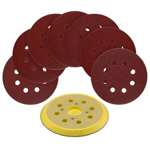 5-inch 8-hole hook and loop sanding discs 70 pcs and replacement sander pad set, compatible with milwaukee tools, part number 51-36-7090