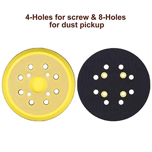5-Inch 8-Hole Hook and Loop Sanding Discs 70 Pcs and Replacement Sander Pad Set, Compatible with Milwaukee Tools, Part Number 51-36-7090