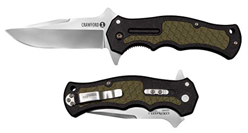 Cold Steel Crawford Model 1 Folding Knife with Pocket Clip, 3 1/2" Blade, Zy-Ex Handle