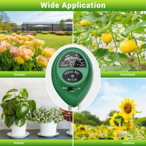 Plant Moisture Meter, 3 in 1 Soil Moisture Light pH Tester, Dr.meter Soil Probe Test Kits for Indoor Outdoor Plant Care, Hydrometer for Plants, No Battery Needed