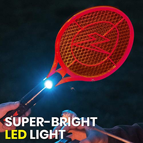 Zap It Electric Fly Swatter Racket & Mosquito Zapper Racket - Rechargeable Bug Zapper Racket - Fly Zapper Racket - Zapper Fly Swatter - Handheld Bug Zapper - 4,000 Volt, USB Charging Cable, 2 Pack