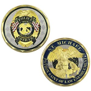 st. michael police officers challenge coin,patron saint of law enforcement prayer coins