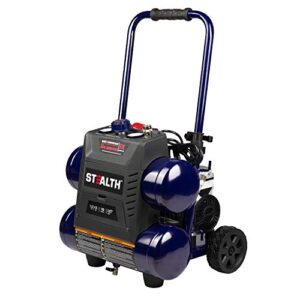 Stealth 4.5 Gallon Ultra Quiet Air Compressor,1.3 HP Oil-Free Peak 150 PSI 65 Decibel Air Compressor,4 CFM @ 40 PSI 3 CFM @ 90 PSI Silent Portable Long Life Electric Air Compressor W/ Wheel for Garage