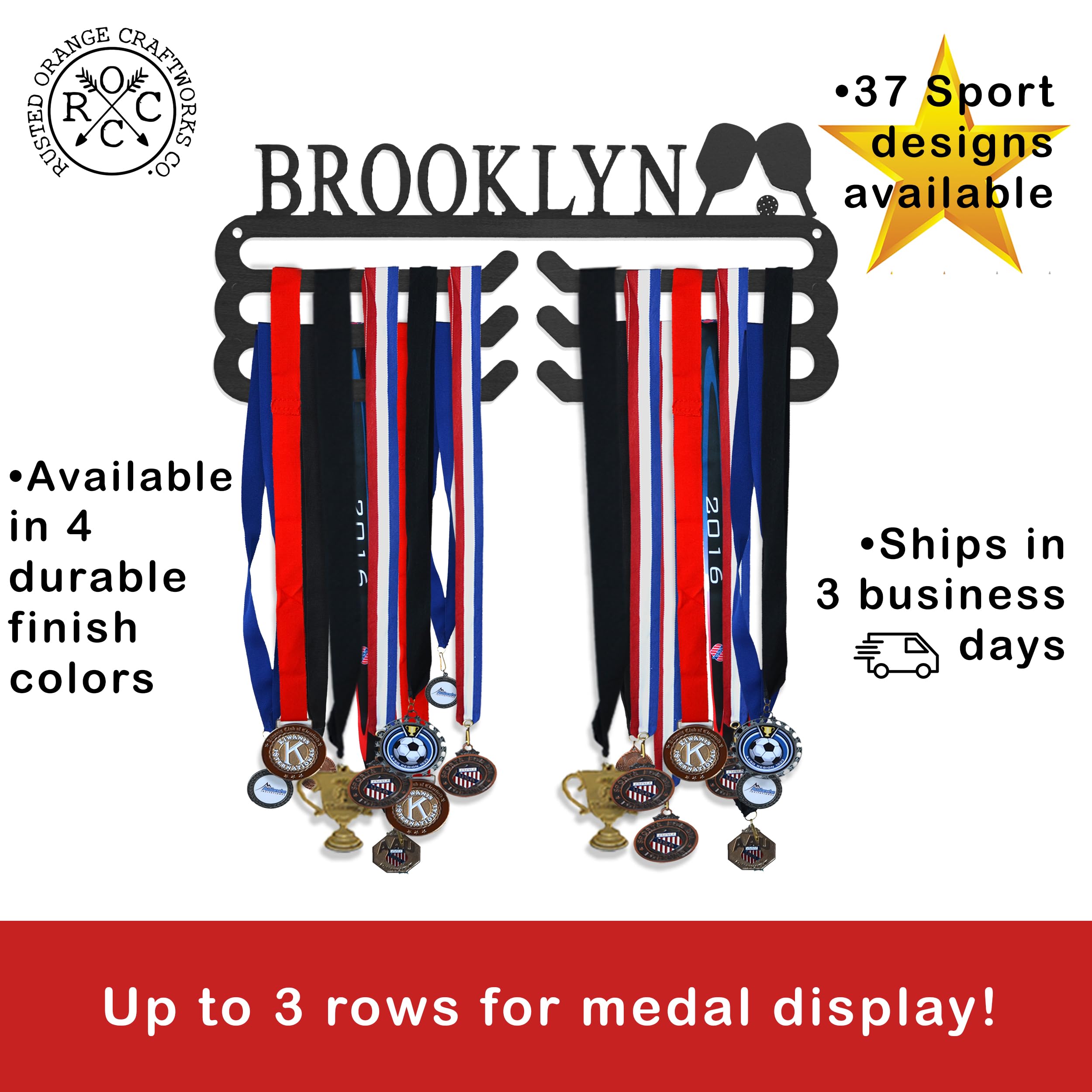 Medal Hanger Display Holder Rack for Awards or Ribbons - Medal Holder Medal Display Medal Holder Display Medal Rack Running Medal Display Medal Holder for Wall Medals Display Hanger Awards Hanger