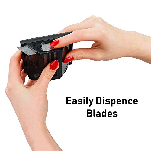 WEUPE Heavy Duty Retractable Utility Knife and Razor Blades with Dispenser - 100 Pack, Safety Box Opener, Cardboard Cutter, Best Utility Knife for Carpenter, Electrician and More, Tool Box Set and Kit