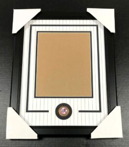 pinstripe new york yankees medallion frame kit 8x10 photo double mat vertical