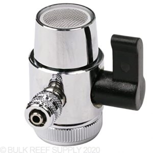 Chrome Faucet Diverter Valve (Includes adapter ring) Reverse Osmosis/Water Filters 3/8" Barb- For Both Female & Male Faucets