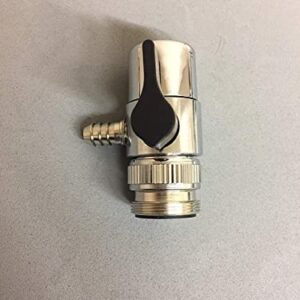 Chrome Faucet Diverter Valve (Includes adapter ring) Reverse Osmosis/Water Filters 3/8" Barb- For Both Female & Male Faucets