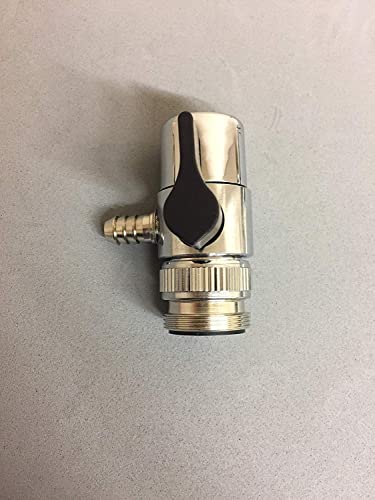 Chrome Faucet Diverter Valve (Includes adapter ring) Reverse Osmosis/Water Filters 3/8" Barb- For Both Female & Male Faucets