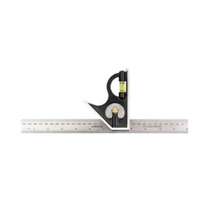powertec 80007 12-inch combination square tool etched stainless steel blade w/metric graduated scale
