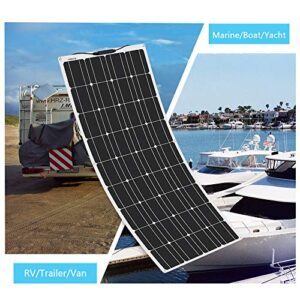 XINPUGUANG 2pcs 100w Solar Panel Flexible 200W Solar System Kit PV Connector Charger for 12v Battery Canbin RV Car Boat Charge