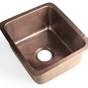 Monarch Abode 17090 Pure Copper Hand Hammered Highball Single Bowl Kitchen Sink (17 inches)