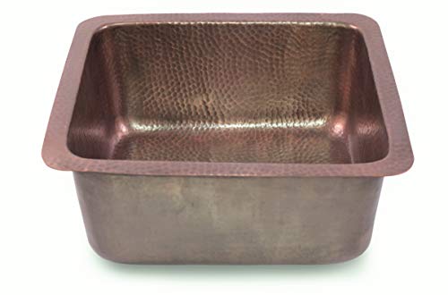 Monarch Abode 17090 Pure Copper Hand Hammered Highball Single Bowl Kitchen Sink (17 inches)