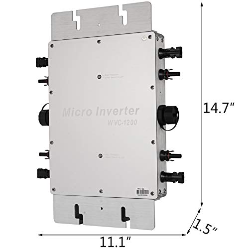 Mophorn 1200W MPPT Waterproof Solar Grid Tie Inverter DC to AC 110V Micro Inverter (1200W 110V)