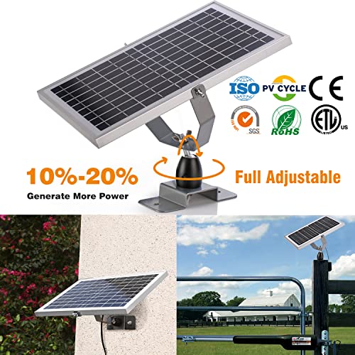 SUNER POWER 12V Solar Battery Charger Maintainer, Waterproof 10W Solar Trickle Charger, High Efficiency Solar Panel Kit, Built-in Intelligent MPPT Controller + Adjustable Bracket + SAE Cable Kits