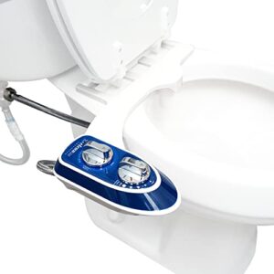 x-clean 250 toilet bidet, bidet attachment for toilet seat, dual nozzle bidet sprayer for toilet with water pressure knob, self-cleaning & easy to install, non-electric