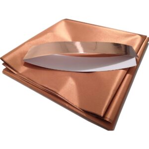 Pure Copper Fabric Blocking RFID/RF-Reduce EMF/EMI Protection Conductive Fabric for Smart Meters Prevent from Radiation/Singal/WiFi Golden Color 78"x43" inch