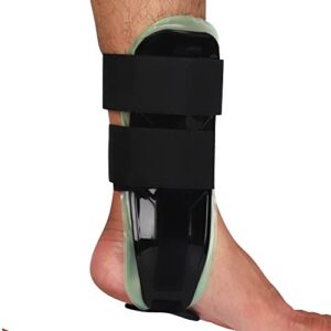 orthomen air gel ankle brace - stirrup ankle splint - adjustable rigid stabilizer for sprains, strains, post-op cast support and injury protection