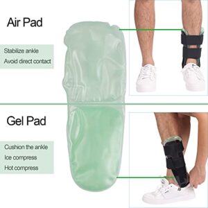 Orthomen Air Gel Ankle Brace - Stirrup Ankle Splint - Adjustable Rigid Stabilizer for Sprains, Strains, Post-Op Cast Support and Injury Protection