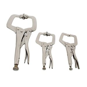 dct c clamps for woodworking welding clamps locking pliers set 3-piece wood clamp set, 11in and 6in swivel tip