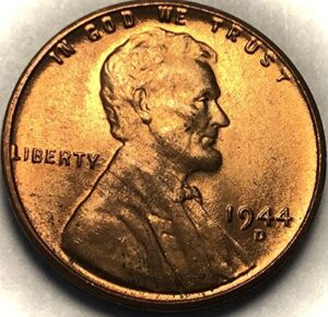 1944 d lincoln wheat cent red penny seller mint state