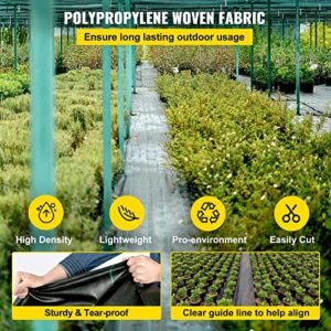 Happybuy 6.5FTx330FT Premium Weed Barrier Landscape Fabric Heavy Duty 3.2OZ, Woven Weed Control Gardening Mat, High Permeability Good for Flower Bed, Geotextile Fabric, Driveway Fabric, Ground Cover