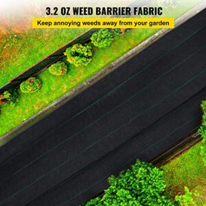Happybuy 6.5FTx330FT Premium Weed Barrier Landscape Fabric Heavy Duty 3.2OZ, Woven Weed Control Gardening Mat, High Permeability Good for Flower Bed, Geotextile Fabric, Driveway Fabric, Ground Cover