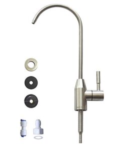 drinking water faucet, kitchen sink faucet beverage faucet for drinking water purifier filter filtration system, 1/4-inch tube, lead-free, brushed stainless steel by kinglev