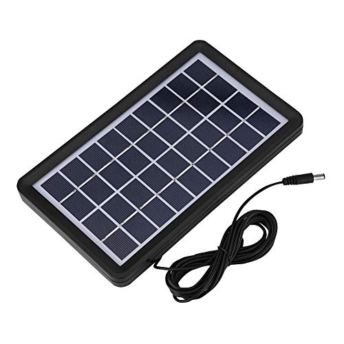 ASHATA 9V 3W Solar Panel, 93% Light Transmittance, 18% Conversion Rate, IP65 Waterproof Polysilicon Solar Panel Power Backup with DC Port, Charging for LED Lights, Mini Fans, etc