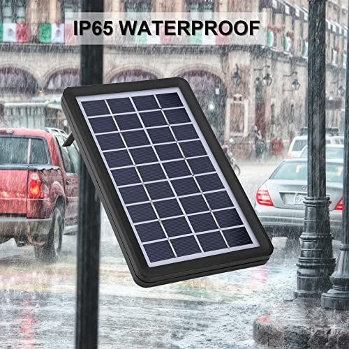 ASHATA 9V 3W Solar Panel, 93% Light Transmittance, 18% Conversion Rate, IP65 Waterproof Polysilicon Solar Panel Power Backup with DC Port, Charging for LED Lights, Mini Fans, etc