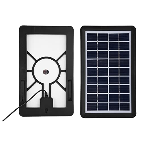 ASHATA 9V 3W Solar Panel, 93% Light Transmittance, 18% Conversion Rate, IP65 Waterproof Polysilicon Solar Panel Power Backup with DC Port, Charging for LED Lights, Mini Fans, etc