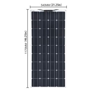 XINPUGUANG 100W Flexible Solar Panel 12V System kit 10A Charge Controller Cables with Alligator Clip PV Connector Cables for Yacht, Boat, RV, Cabin, 12v Battery Charge