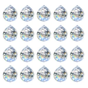 merrynine 30mm/1.18" 20pack crystal ball prism sunshine catcher rainbow pendants maker, hanging crystals prisms for windows, for feng shui, for gift (clear)