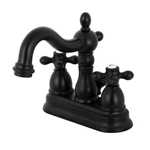 kingston brass kb1600ax heritage 4" centerset bathroom faucet, matte black