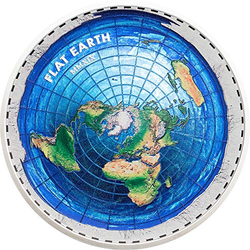 2019 DE Great Conspiracies PowerCoin Flat Earth 2 Oz Silver Coin 10$ Palau 2019 Proof