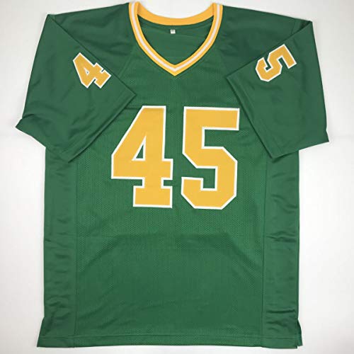 Autographed/Signed Rudy Ruettiger Notre Dame Green Rudy College Football Jersey JSA COA