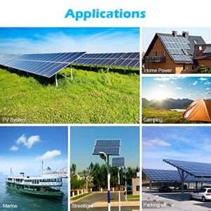 SUNGOLDPOWER Solar Panel 200W 24V Monocrystalline Solar Panel 200 Watt Solar Module Grade A Solar Cell, Black, SG200WM24