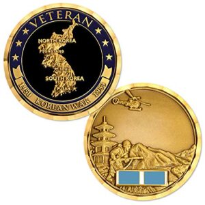 korea war veteran engravable challenge coin