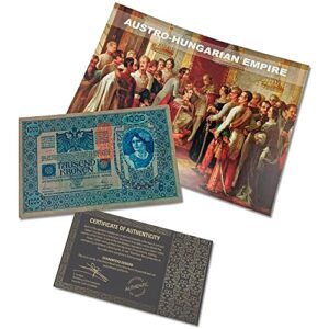 world paper money: 10 languages banknote issued by the austro-hungarian empire 1902 - elevate your foreign currency collection with old banknotes and complete your album. certificate of authenticity