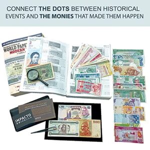 World Currency Collection – 100 Uncirculated Banknotes from 100 Countries, No Duplications, with Certificate of Authenticity – Old Paper Money for Collectors, Schools, & Museums